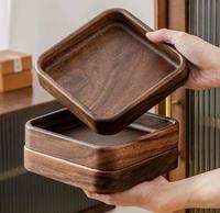 Bol de service classique en bois de noyer écologique, 30 cm, multi-compartiments, pour salade, fruits, collations, restaurant japonais