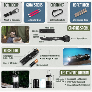 Kit de survie, 265 pièces, équipement <span class=keywords><strong>d</strong></span>'urgence, fournitures de premiers secours, sac de survie, système EDC, sac à dos, randonnée, <span class=keywords><strong>camping</strong></span>, chasse en plein air - Product Image 6