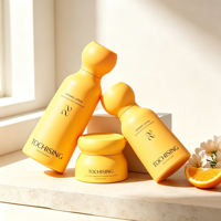 Flacon pompe de luxe haut de gamme pour nettoyant visage, lotion, sérum, pot cosmétique rechargeable en PET, cylindre sans air à paroi épaisse