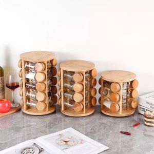 Chân Thành Hot Bán Tre Quay Vòng Gia Vị Giá Với 12 Lọ 360 ° Rotativo Nhà Bếp Tổ Chức Làm Sạch Công Cụ Cho Gia Vị Kệ - Product Image 4