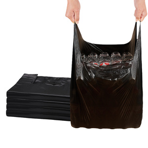 Túi Đựng Rác Gia Dụng Bằng Nhựa HDPE Màu Đen Giá Xuất Xưởng/Túi Rác Có Tay Cầm Túi Áo Thun - Product Image 5