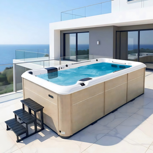 Piscina Acrílica Rectangular Infinita para Villa, Casa de Huéspedes, Surf, Corriente <span class=keywords><strong>Contracorriente</strong></span>, <span class=keywords><strong>Spa</strong></span> de Masaje Balboa para Exteriores - Product Image 1