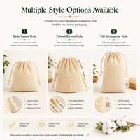 Sac à poussière en coton maillé avec cordon de serrage, pochette à savon, pochette à bijoux imprimée avec logo personnalisé, emballage cadeau en filet, différentes tailles, vente en gros