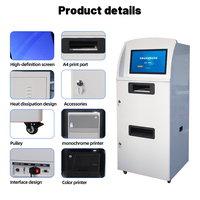 Terminal de kiosque interactif à écran tactile sur pied avec imprimante thermique pour machine de gestion des files d'attente de paiement en milieu hospitalier et bancaire