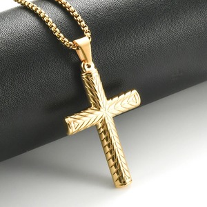 Collar con Colgante de Cruz de Acero Inoxidable a la Moda, Estilo Hip-Hop, Punk Rock, Amuletos Religiosos para Hombre, Regalo de Joyería con Cadena - Product Image 5