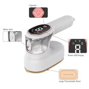 110V 220V 1100w Portable 2 en 1 Design LED Affichage Blanc et 3 Vitesses Handy Steamer <span class=keywords><strong>ou</strong></span> Flat Iron Handheld Steamer - Product Image 5