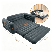 Canapé gonflable confortable en PVC, canapé-lit 2 en 1, pour piscine, camping en plein air, canapé-lit gonflable portable pour couples