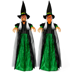 Máscara de Bruja Verde con Voz Activada, Boca Brillante y Sonidos, para Halloween, Casas Encantadas, Accesorios de Disfraces, Venta al por Mayor de Fábrica, Personalizable - Product Image 6