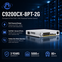 Switch Empresarial Compacto Sin Ventilador C9200CX-8PT-2G de 8 Puertos PoE+ UPOE+ con 2x1G Uplink para Entrada, Venta al por Mayor