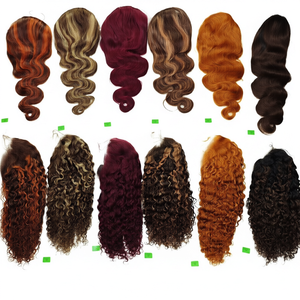 Cabello Virgen Indio NewWave Color Marrón <span class=keywords><strong>Chocolate</strong></span>, 200% de Densidad, Sin Pegamento, para Pelucas con Mechas Rubias Ceniza y Gran Longitud - Product Image 1
