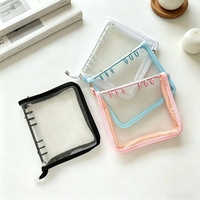 Carpeta Portadocumentos A6/A5 con Cubierta Brillante de PVC Suave, 6 Anillas, Estilo Moderno, Transparente, con Cierre, para Archivar, Planificador