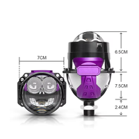Projecteur bi-LED hyperboloïde de 2,5 pouces pour phare de voiture, lentille directe 12V 50W 6000K pour rétrofit de phares LED H4 H7 H11 9005 9006