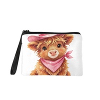 Sac à friandises pour animaux de compagnie à fermeture éclair, motif taureau mignon, étanche, petit format, avec sangle de transport, prix bas, fourni par l'usine