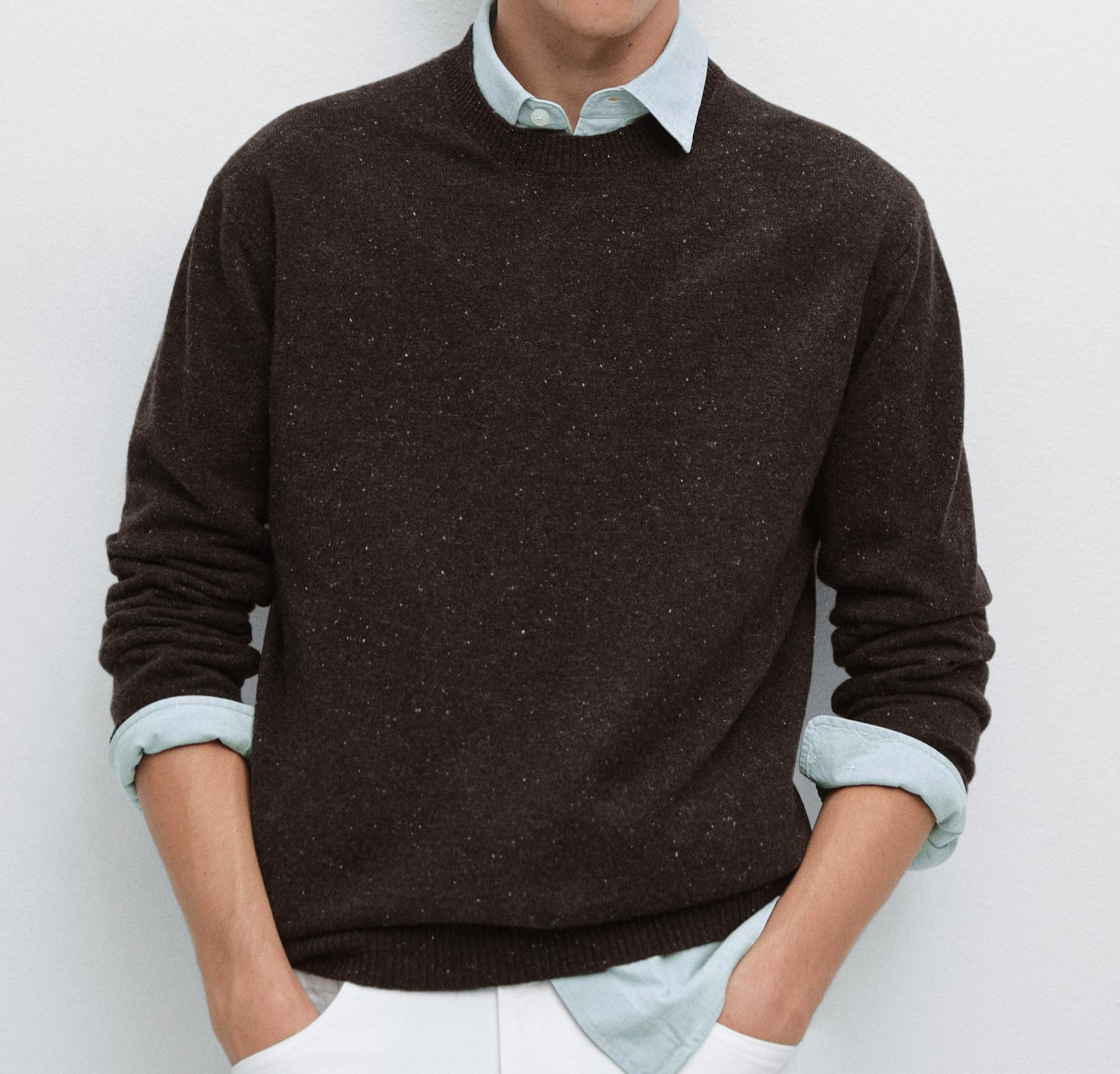 Knit Crew Neck Young Fashion Sweater Men Long Sleeve Knitwear 100%wool Sweaters Knitwear Wool Pullover Winter Sweater For Men