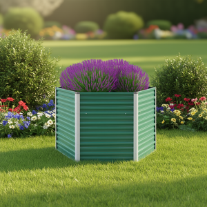 Jardinera elevada Db Garden de 50.8 x 50.8 x 31.3 pulgadas, de acero galvanizado, con autorriego, cuadrada, verde, para jardín. - Product Image 2