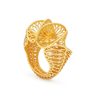 طباعة ثلاثية الأبعاد خاتم مجوف زهرة تجاعيد فاخر دبي للزفاف نارسيسوس مؤشر مجوهرات إصبع للنساء حفل زفاف - Product Image 1