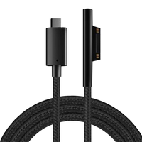 Câble de charge magnétique en nylon USB-C PD Wavelink de 1,8 m de longueur, 65 W, 3 A, charge rapide pour Surface Pro 7 8 9 10 Book Go RT