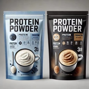 Custom Printing Logo Smell Proof Resealable Ziplock Mylar Bags Pouch Aluminum Foil Food PE Whey <b>Protein</b> Powder Stand up Bag - Product Image 3