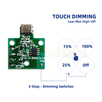 Carte de contrôle tactile de charge de lumière LED DC 5V 2A Support de gradation en continu Interface Micro-USB Petit module de contrôleur de lampe de nuit