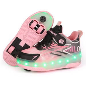Chaussures de skate <span class=keywords><strong>pour</strong></span> filles, baskets de sport <span class=keywords><strong>pour</strong></span> enfants, freins rétractables invisibles à quatre roues, patins à <span class=keywords><strong>glace</strong></span> à deux roues lumineux - Product Image 5