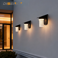 Applique murale solaire LED moderne pour extérieur avec diffuseur en polycarbonate, étanche IP54, pour jardin, patio et véranda