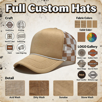 Gorras Trucker Retro con Malla a Cuadros, Ligeras, con Frente de Espuma, Cierre Ajustable con Broche, Gorras para Exteriores