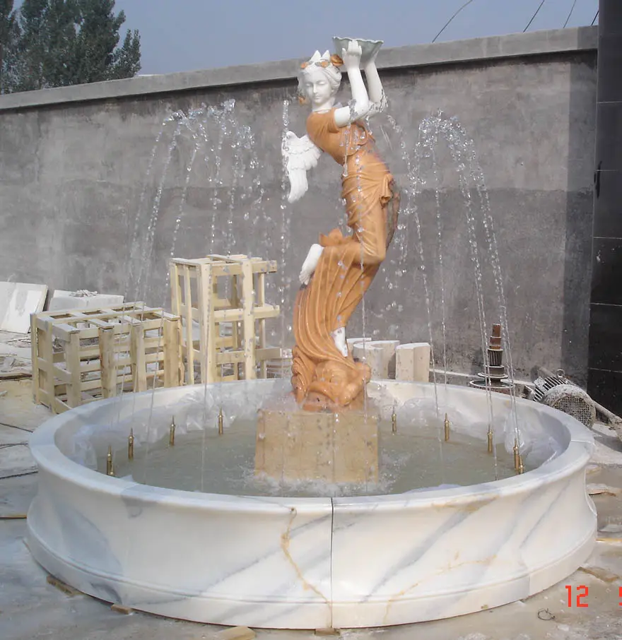 Decorative outdoor female statue water fountain