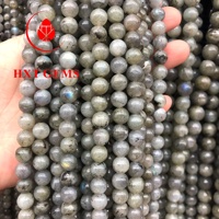 Labradorite naturelle C perles rondes à facettes grises perles de pierre en gros 8mm