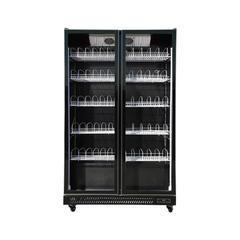 Refrigerador de metal com porta dupla para vinho e refrigerador, refrigerador personalizado