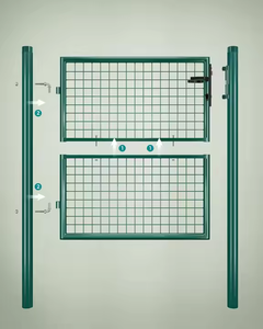 Cổng hàng rào sân vườn bằng thép mạ kẽm có tay nắm khóa và chìa khóa, đang bán - Product Image 6