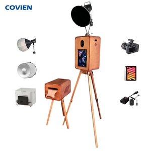 Cabina de Fotos de Madera con Pantalla Táctil de 18.5 Pulgadas, Compatible con <span class=keywords><strong>iPad</strong></span> y Surface <span class=keywords><strong>Pro</strong></span>, Pantalla de Doble Cara, Cámara SLR Opcional, Altavoces Marshall - Product Image 1