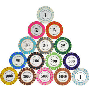 Jeu de jetons de poker Texas en argile de 14g, modèle Crown <span class=keywords><strong>Monte</strong></span> <span class=keywords><strong>Carlo</strong></span>, vente en gros, produit phare - Product Image 1