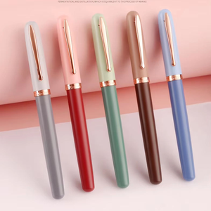 Stylo <span class=keywords><strong>de</strong></span> <span class=keywords><strong>calligraphie</strong></span> à 2 plumes en métal, corps en métal, signature VIP, cadeau d'affaires pour étudiants, écriture, cours <span class=keywords><strong>de</strong></span> formation, stylo plume - Product Image 1