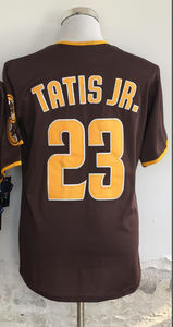 男式23塔蒂斯Jr批发便宜缝制刺绣热卖准备发货棒球运动衫衬衫 - Product Image 4