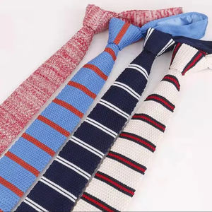 Заводская цена, оптовая продажа, школьная форма, галстук, однотонный вязаный тонкий галстук, индивидуальный узор, вязаный полиэстер, тонкие галстуки - Product Image 2