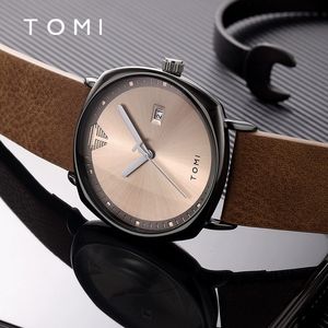 นาฬิกาควอตซ์ <span class=keywords><strong>TOMI</strong></span> T044 สำหรับผู้ชาย ดีไซน์เรียบหรู สไตล์วินเทจ สายหนังเทียม กันน้ำ ใช้ได้ทั้งลำลองและธุรกิจ - Product Image 5