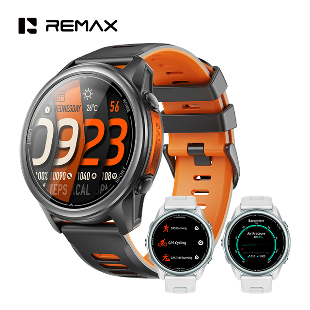 REMAX WATCH50 1.43 AMOLED GPS Smart Watch 6 Satellites 3ATM Waterproof Heart Rate BT Calling AI Voice LED Flashlight Smartwatch
