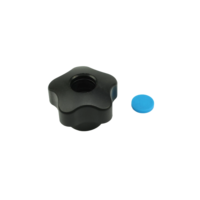 Five Arm Star Fastening Knob ABS Plastic Black Body Blue Cap Brass Thread Insert M6 M8 M10 For Machine Tool Jig Fixture