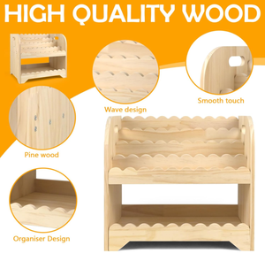 Librería Infantil Resistente de 5 Niveles, Estantería de Madera para Niños con Estantes Festoneados, Librería Montessori para Niños - Product Image 3