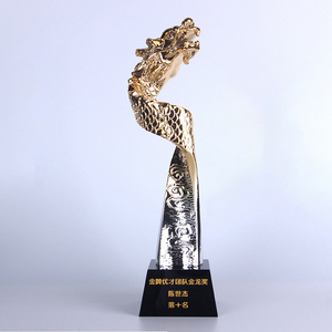 Newly Designed <strong>Dragon</strong> Figurine Engraved Crystal Glass <strong>Trophy</strong> Team Building Awards Medals &amp; Plaques - Product Image 4