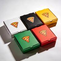 Boîtes à pizza rouges et blanches personnalisées en gros, laminées mat, gaufrées, portables, résistantes à l'huile, empilables et écologiques