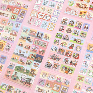 팩 당 <span class=keywords><strong>2</strong></span> 스티커 MINI 스퀘어 극장 시리즈 사랑스러운 애완 동물 일러스트 학생 핸드북 DIY 장식 콜라주 - Product Image 2