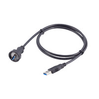 Conector USB 3.0 Tipo-C Macho a Hembra para Montaje en Panel, Cable Impermeable IP67 para Tablero de Auto, Camión, Barco, Motocicleta
