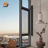 Ventanas y puertas modernas de vidrio de doble acristalamiento para apartamentos y hoteles Marco de madera con asa para casas y villas