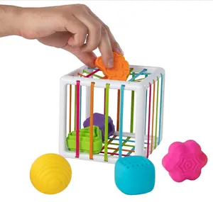 חג המולד מתנה תינוק צורת מיון צעצוע חושי צורת מיון צעצועים עם רצועות אלסטיות צבעוני סדרן צורות מיון