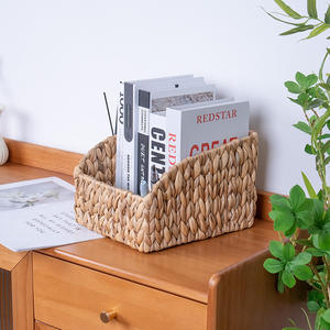 Panier de rangement rectangulaire en paille tressée fait main Bobai, organisateur d'épices de cuisine, conteneur alimentaire de bureau, type sur pied 0917 - Product Image 2