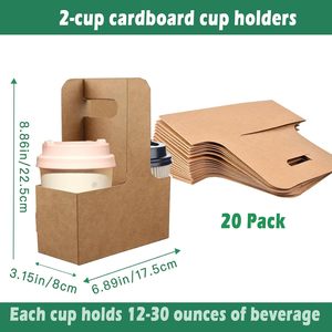 Vente en gros de gobelets en papier kraft écologiques jetables pour boissons chaudes, avec support multiple et poignée - Product Image 5