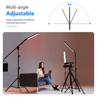 3 paquets de bâtons d'éclairage vidéo LED 2.4 GHz Kit d'éclairage photographique avec 3 filtres de couleur à distance Dimmable CRI 95 et support de bras