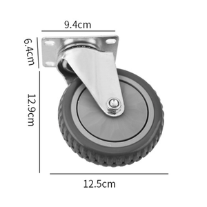 <span class=keywords><strong>Roue</strong></span> mobile à <span class=keywords><strong>axe</strong></span> unique de 5 pouces moyenne, <span class=keywords><strong>roue</strong></span> universelle grise anti-enroulement avec frein - Product Image 4