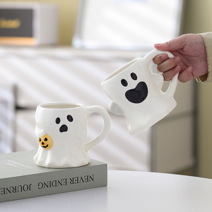 Tasse en céramique d'Halloween Tasse citrouille fantôme mignonne Tasse à café effrayante réutilisable avec couvercle Tasse inspirée de la fantaisie d'Halloween - Product Image 5